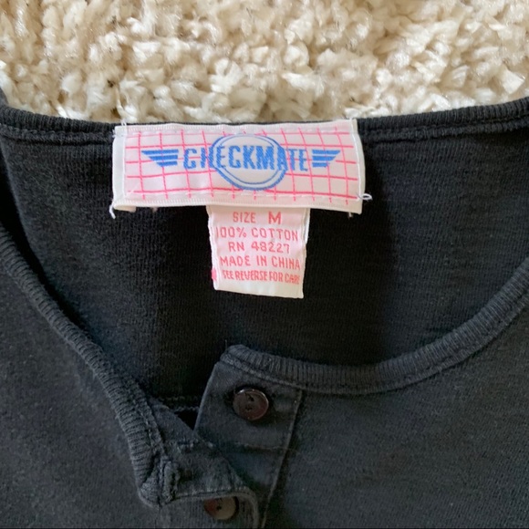 Vintage oversized black button down  top - Picture 2 of 5